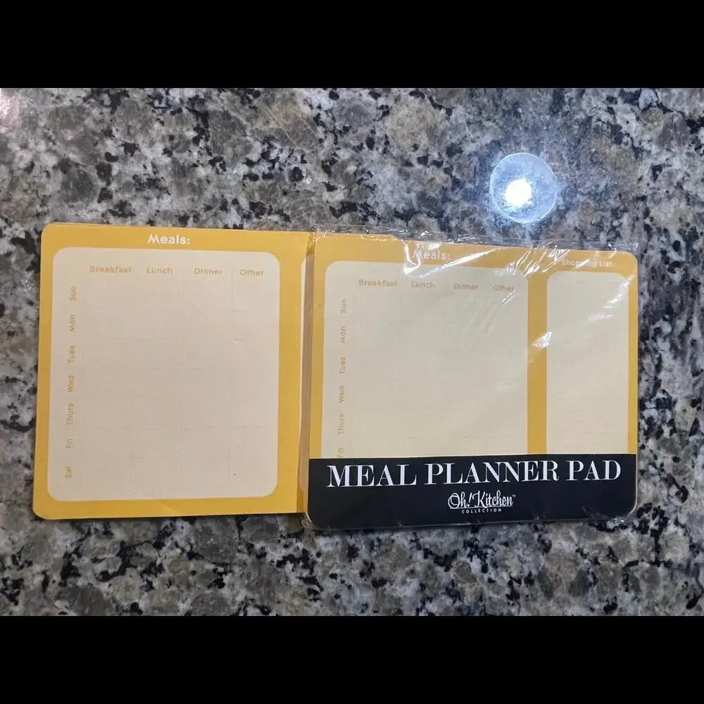 OH KITCHEN WEEKLY MEAL Planner SHEETS  w/ GROCERY LIST NEW!  2 PACKS!